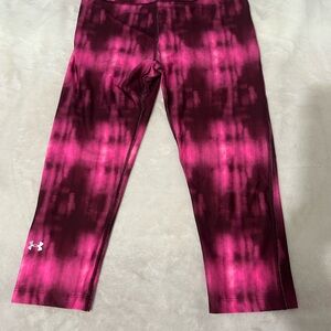 Under Armour Kids' Magenta and Black Patterned Leggings